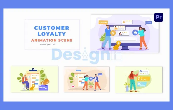 Customer Loyalty Concept Flat Character Animation Scene